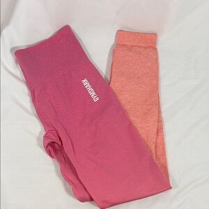 Gymshark Vibrant Pink and Coral Leggings